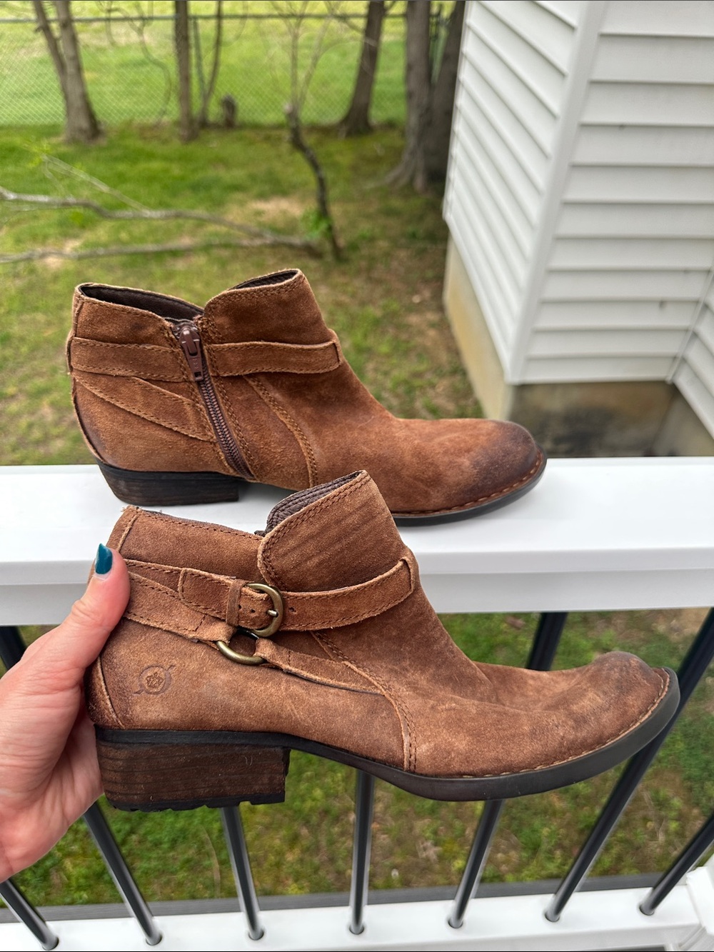 Born Brown Suede Chukka Zip Boots